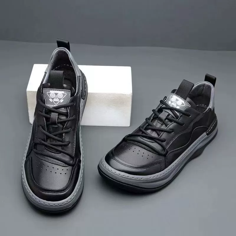 МужскиеSneakers из натуральной кожи, дышащий дезодорированный дизайн, плюс размеры (37–47)