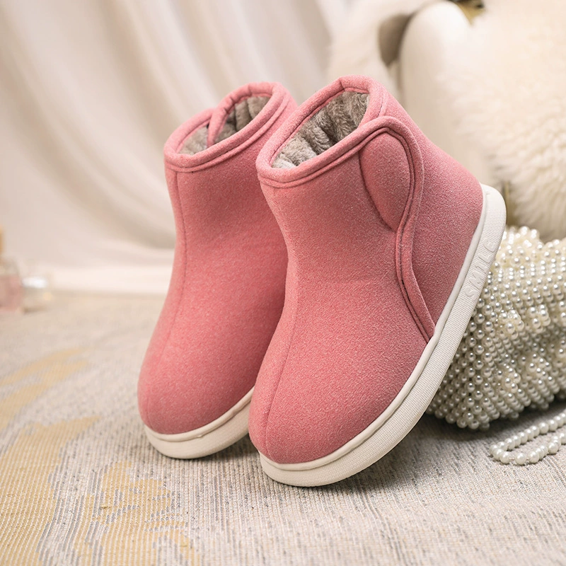 Мужская хлопковая обувь, женская Милая верхняя одежда, хлопковые тапочки для студенческого общежития, зимняя утепленная сумка на флисовой подкладке, пушистая обувь на каблуке для дома и улицы