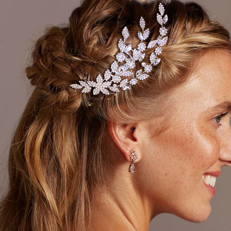 European and American Best-Selling Swarovski Crystal Hair Accessories - High-End Luxurious Swarovski Crystal Flower Shaped Hair Clips for Women - hhair accessories06