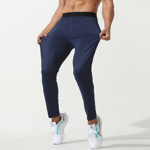 Spring new sports pants for men, loose outdoor running fitness pants, large size knitted plus fleece casual sports pants