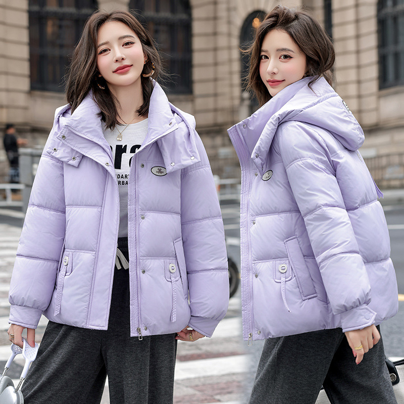 2025冬季新款韩版棉衣时尚百搭连帽面包服洋气简约棉袄棉服女外套|undefined