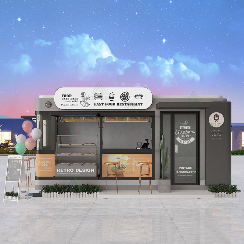 Cápsula espacial Tienda móvil Red neta Apple Warehouse Cafetería Calle comercial al aire libre Snacks Tienda de conveniencia quiosco de té con leche