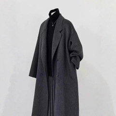 2025秋冬新款双面毛呢大衣女长款韩版宽松毛呢外套气质显瘦女