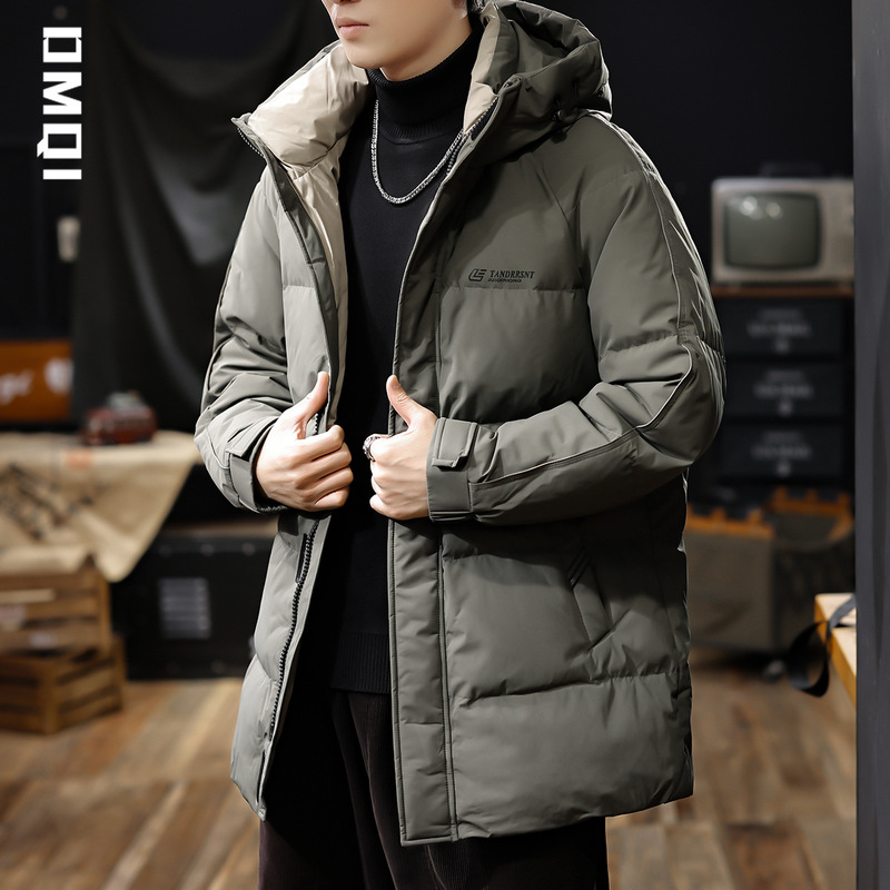 High-end Goose Down Thickened Fluffy Mid-length Down Jacket Men's Winter plus size Hooded Warm Cold Jacket Trendy High-end Goose Down Thickened Fluffy Mid-length Down Jacket Men's Winter plus size Hooded Warm Cold Jacket Trendy