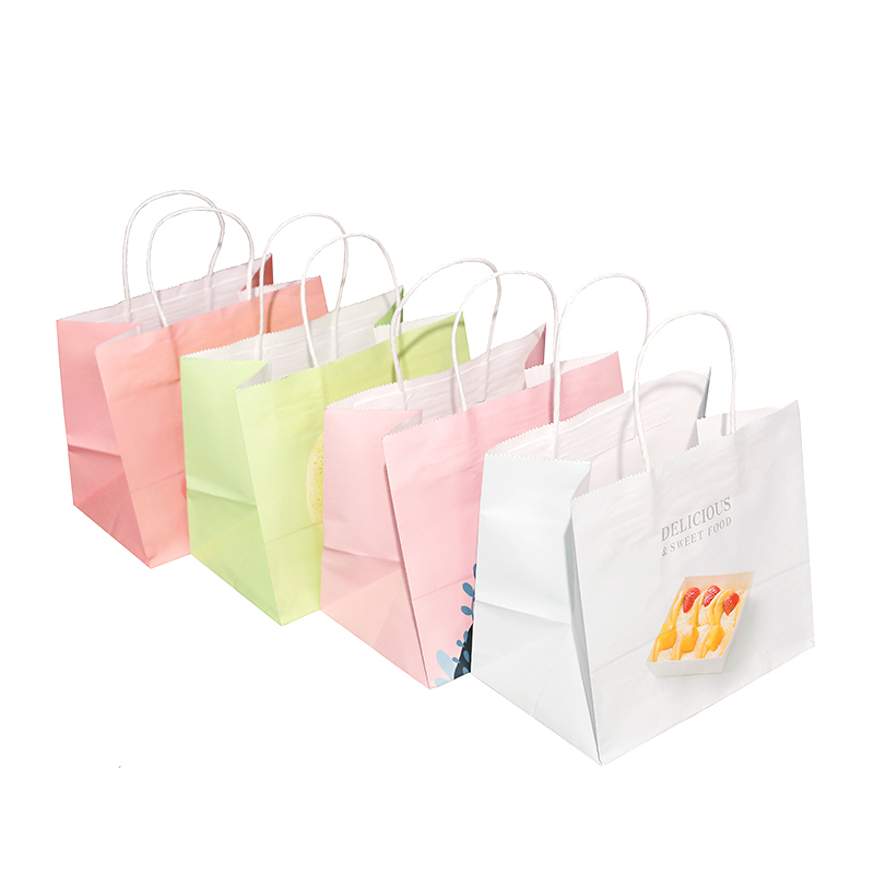 Bolsas de té de leche, bolsas de papel kraft, bolsas de embalaje desechables para llevar, bolsas de regalo, bolsas de impresión personalizadas en línea