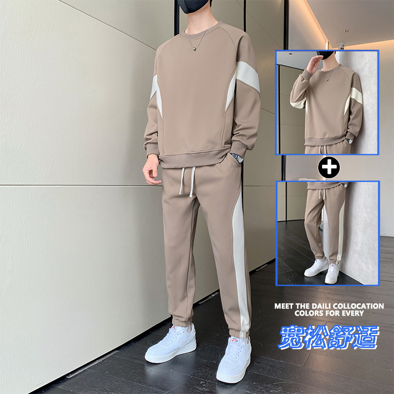 休闲运动空版套装男士春季新款潮牌帅气搭配一套男生衣服秋冬卫衣