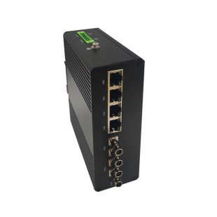 InduSTrial Grade Gigabit 2 Optical 4 Electric Ring Network Ethernet Fiber Switch Transceiver Photoelectric Converter Single Fiber St Port