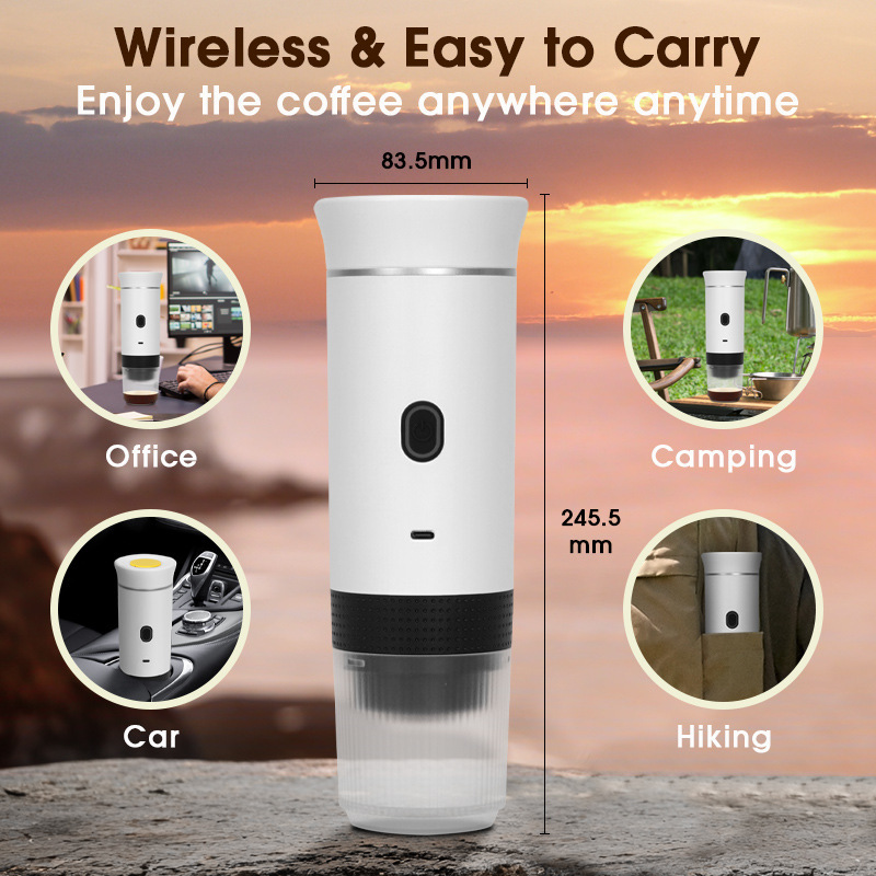 Cross-Border Heatable Capsule Coffee Machine, Espresso Portable Coffee Machine, Universal for Coffee Powder and Capsule Sizes