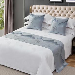 Bedside Towel for Guesthouses and Hotels, Modern Minimalist Light Luxury Bed Cover, Nordic New Chinese Style Bed