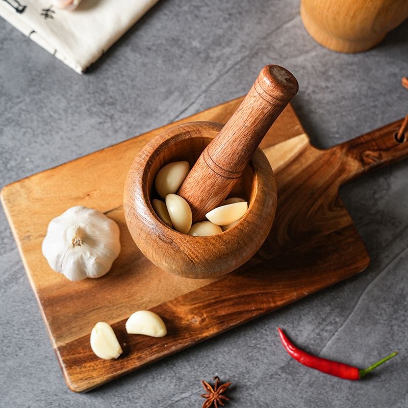 [Good goods strictly selected] Whole wood garlic hammer household multifunctional artifact garlic stick Chinese medicine grinding stick garlic hammer stick