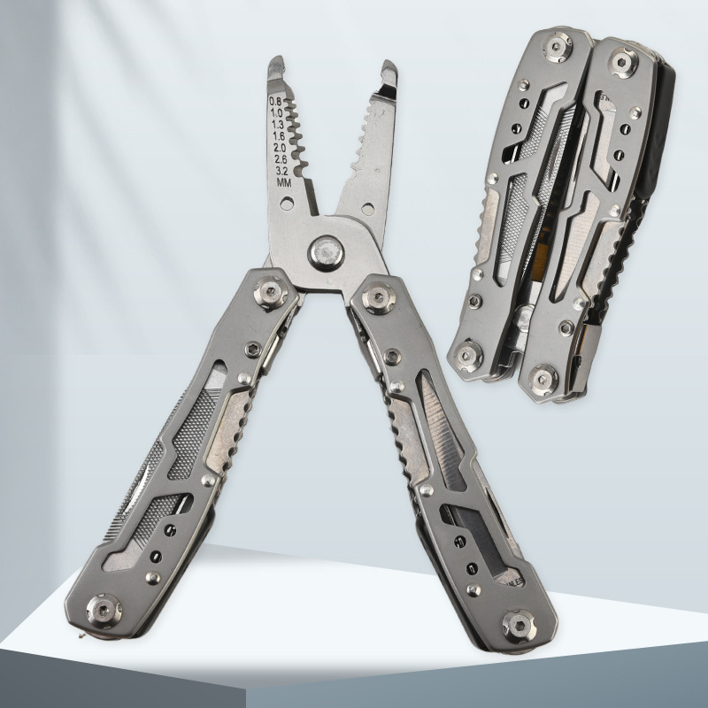 All-Steel Multi-Function Combination Vise Folding Pocket Knife Home Outdoor Emergency Tool Pliers_voghion.com