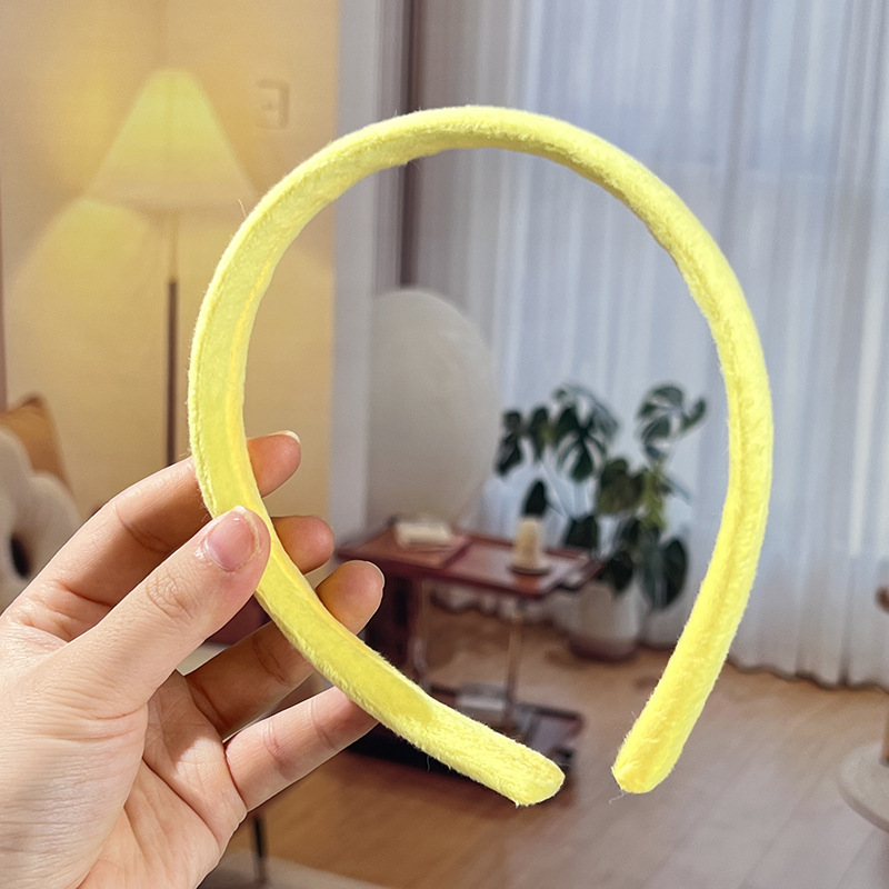 Bandera de cabello diy semiacabado de cabello mujer otoño invierno color caramelo tocado de peluche botón de mano peluche tocado de peluche