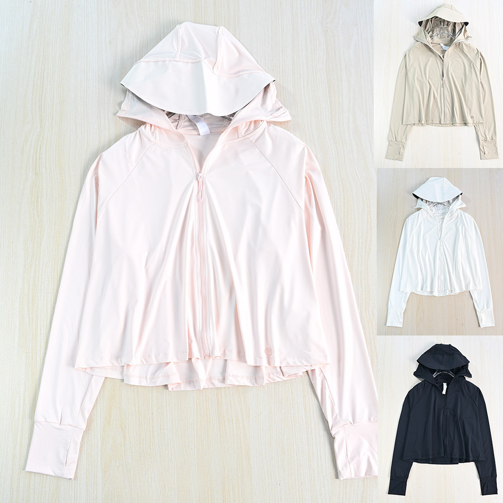 Siqi Women's Clothing 266/15 Outdoor Cycling Cool Stretchy Hooded Loose Raglan Finger Sleeve Long Sleeve Sun Protection Jacket