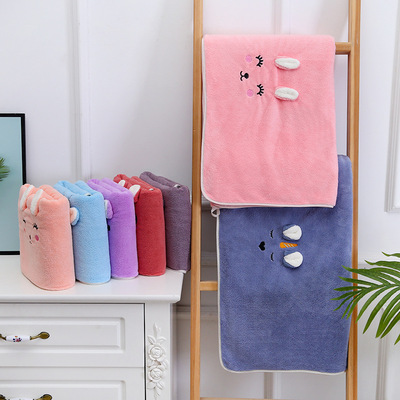 珊瑚絨成人家用毛巾浴巾套裝學生可愛少女柔軟吸水套巾定制logo