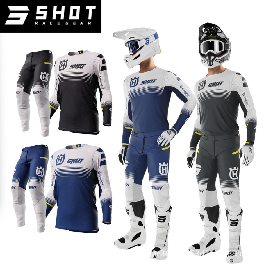 Husqvarna Shot Quick-Drying Clothing Motorcycle Trail Elastic Cycling Clothing Summer Men's Waterproof Mountain Bike Short-Sleeved Clothing