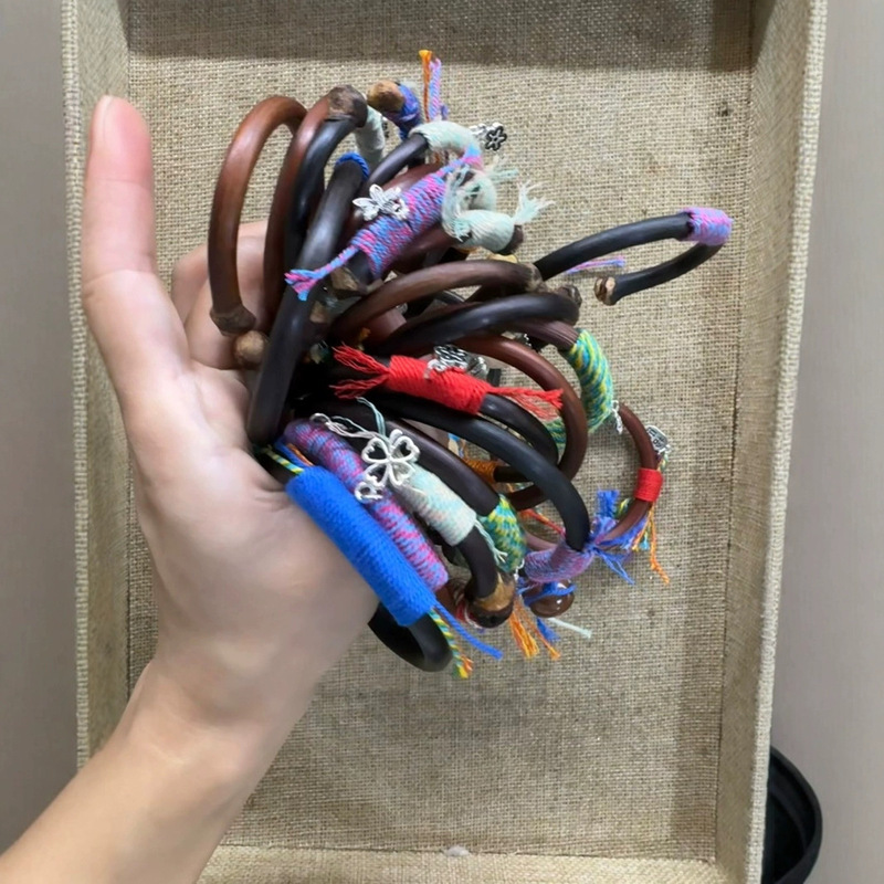 新しい中国風の鶏血籐ブレスレットエスニックスタイル籐ブレスレットオープンブレスレット女性のレトロチベットブレスレット|undefined