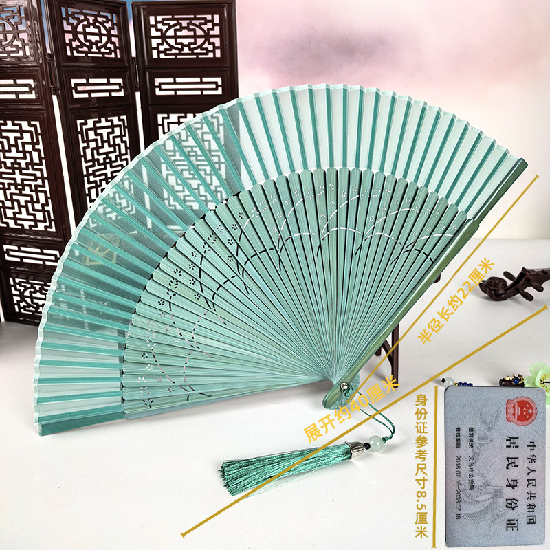 Ventilador antiguo ventilador plegable de verano chino chino cheongsam ventilador plegable de bambú artesanía ventilador pequeño ventilador de baile ventilador image 50
