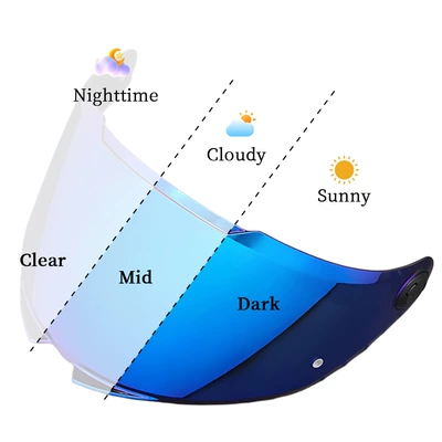 Dəbilqə (Kaska) aksesuarları visor compatible with Thor - v28b-thunder-4-svstinger2-thunder-4-aurora-blue-turns-to-dark-blue