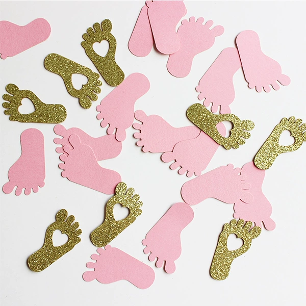 Foot girl paper scraps (powder+gold) 100pc