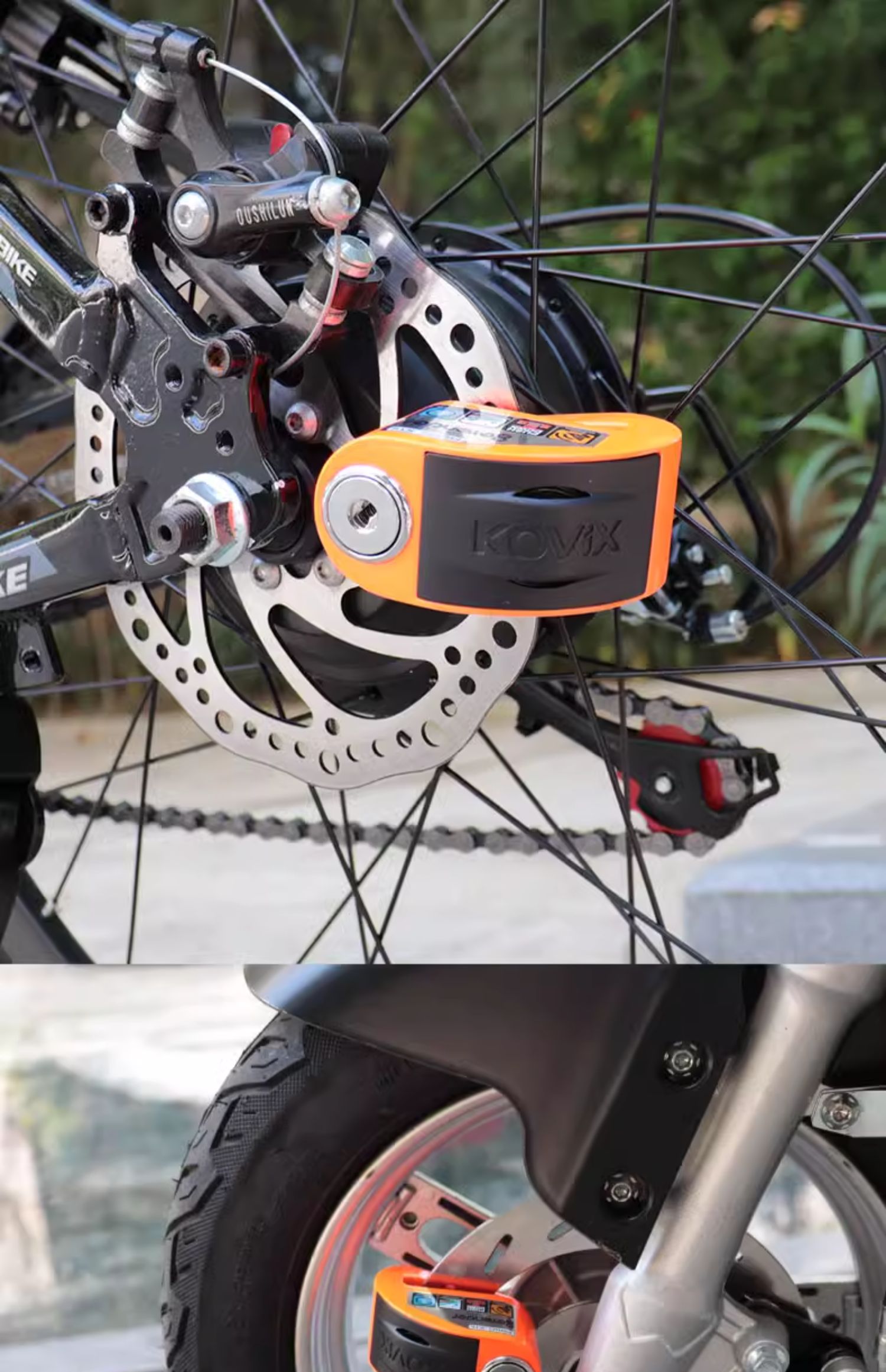 Motorcycle disc brake lock alarm lock brake disc anti-theft lock electric car lock bicycle lock waterproof