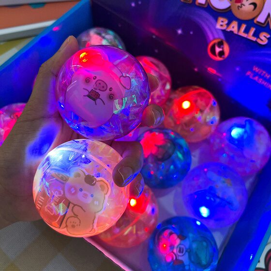 Children's Baby Ball Toys Luminous Jumping Ball Luminous Bouncing Ball Rebound Bouncing Ball with Rope Bouncing Ball Other