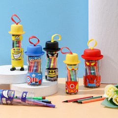 Small Hero Bucket of Washable Children's Watercolor Markers 12-Color and 36-Color Set Kindergarten Elementary School Art Supplies