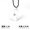 Wood leaf tag necklace