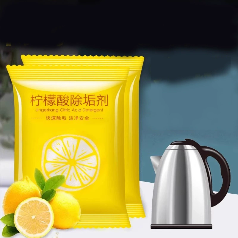 Средство для удаления накипи из лимонной кислоты в пакетиках для удаления известковой пыли, чайных пятен и ржавчины с электрических чайников для домашнего использования.