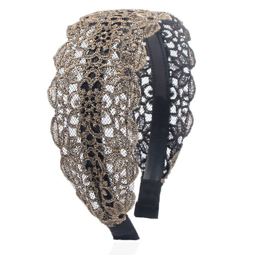 gold black lace headdress fashion hair hair hoop covered hairpin head hoop Latin ballroom dance lace headband for women girls hair band