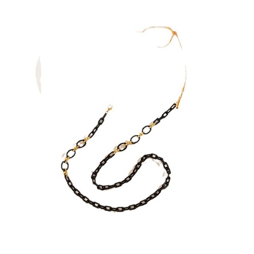 Black Cool Acrylic Ring Clip Eyeglass Chain for Women, European and American Street Style Anti-Lost Chain Manufacturer