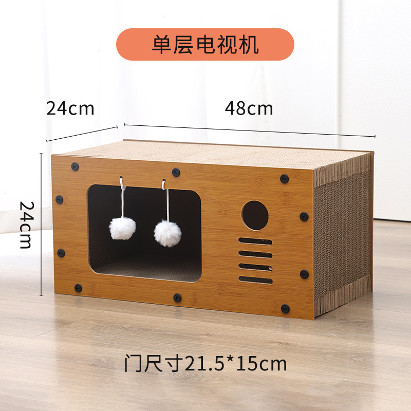 Cama y rascador integrados para gatos, tamaño grande, anti-desgarro, rascador vertical para gatos tipo sofá, casa para gatos con rascador engrosado.