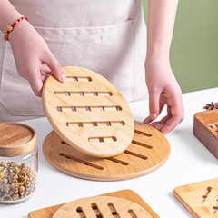 粤昌源头工厂楠竹砂锅高压锅专用餐垫菜盘防烫耐高温隔热百货批发