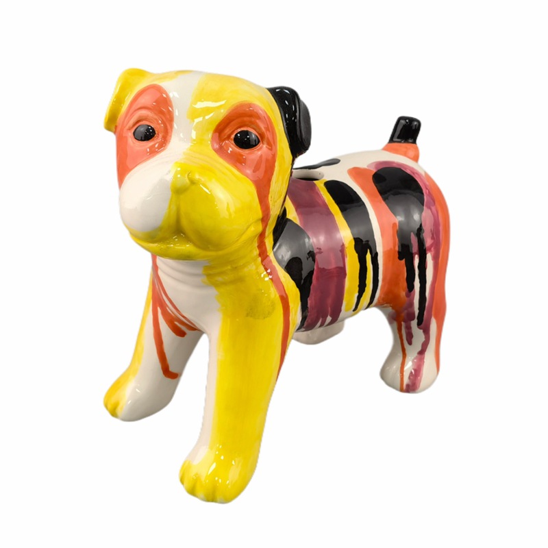 Nórdico colorido perro de estilo de cerámica perro de estilo