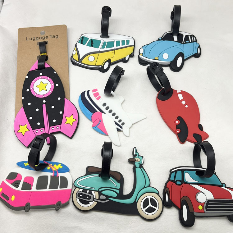Pvc Soft Rubber Aircraft Luggage Tag, Suitcase Rocket Tag, Creative Truck Boarding Pass, Strap Personalized Label