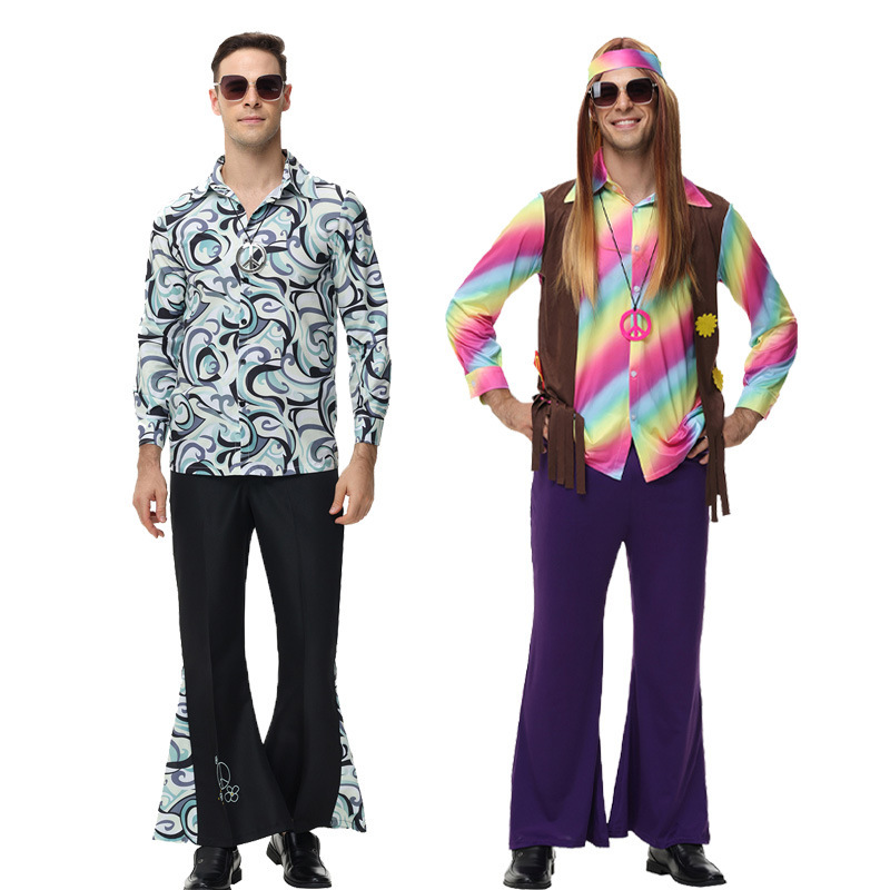 European and American New Retro 70 s Disco Hippie Adult cosplay Hip Hop Party Stage Performance Clothes
