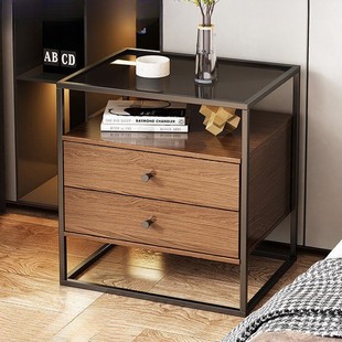 Light Luxury Modern Simple Bedroom Storage Mini Bedside Cabinet Italian Small Storage Rack Bedside Table Rental Room
