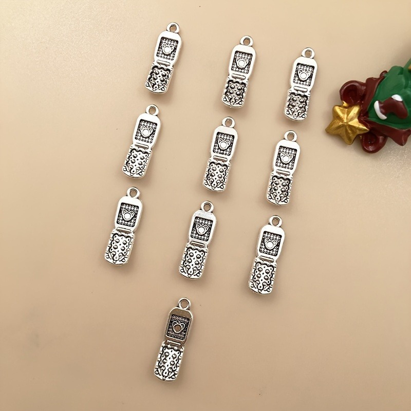 8*27mm exquisite explosions DIY zinc alloy flip button mobile phone pendant keychain accessories