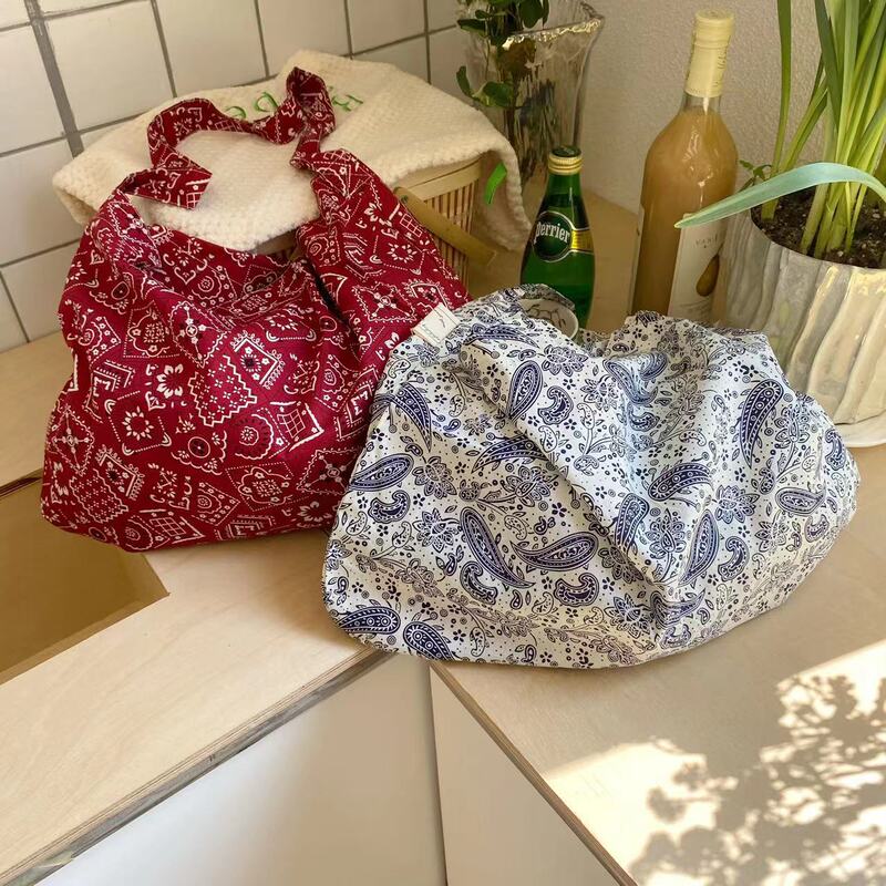 2023 Korean ins All-match Designer Spring and Summer Casual Large Capacity Shoulder Bag Canvas Bag Portable Backpack Cloth Bag