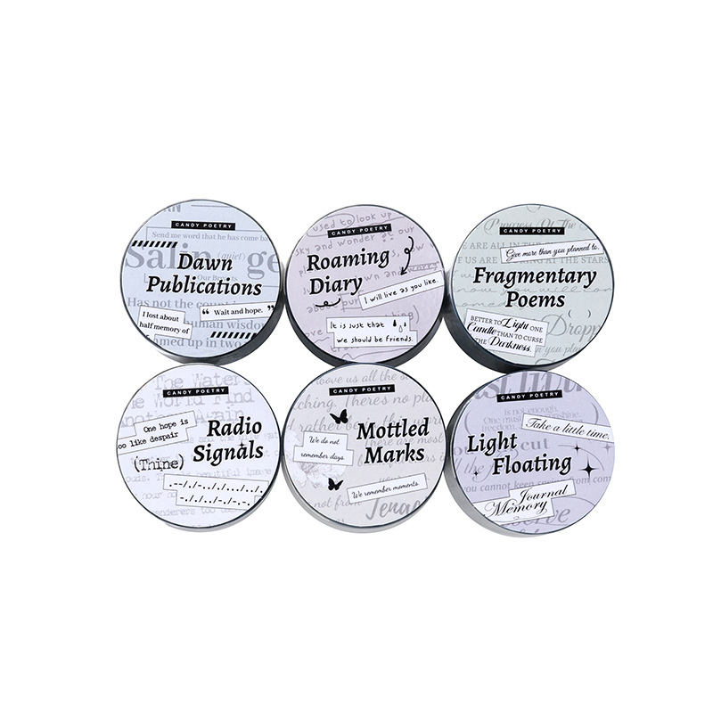 Poesía de azúcar romántica retrógrado texto PET cinta adhesiva memoria serie de cuentas de mano DIY material de decoración cinta adhesiva
