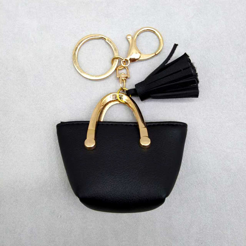 Llavero para mujer, bolso, colgante, joyería, mini monedero de almacenamiento de cuero lindo europeo y americano