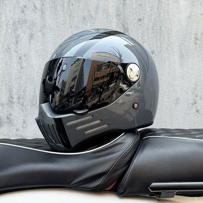 Men and Women, Full-Face Helmet for | Motosiklet kaskı (dəbilqə) - cement-gray-avenue-tea-mirror-delivery-transparent-mirror-m