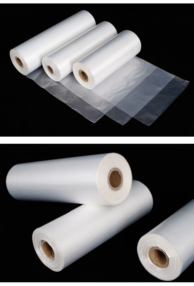 Supermarket continuous roll bags, point-break PE brand new material disposable plastic bags, thickened flat-mouth preservation bags for fresh food pic 12