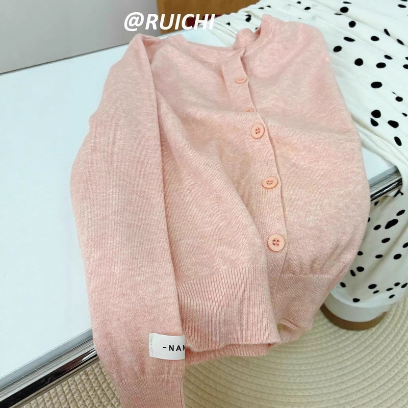 Solid Color Super White High-End 2025 Spring and Autum Lazy Style Loose Knitted Cardigan Sweater Women's Jacket Top