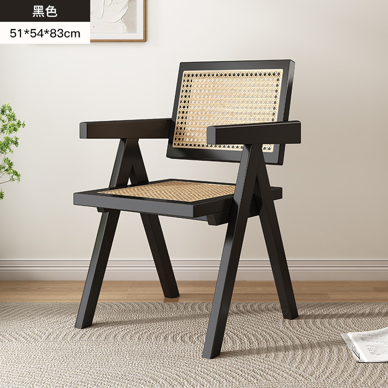 Estilo nórdico de registro de ratán tejido engrosado de madera maciza SILLA DE chandigar hogar balcón Silla de estilo japonés B & B restaurante Silla de ocio