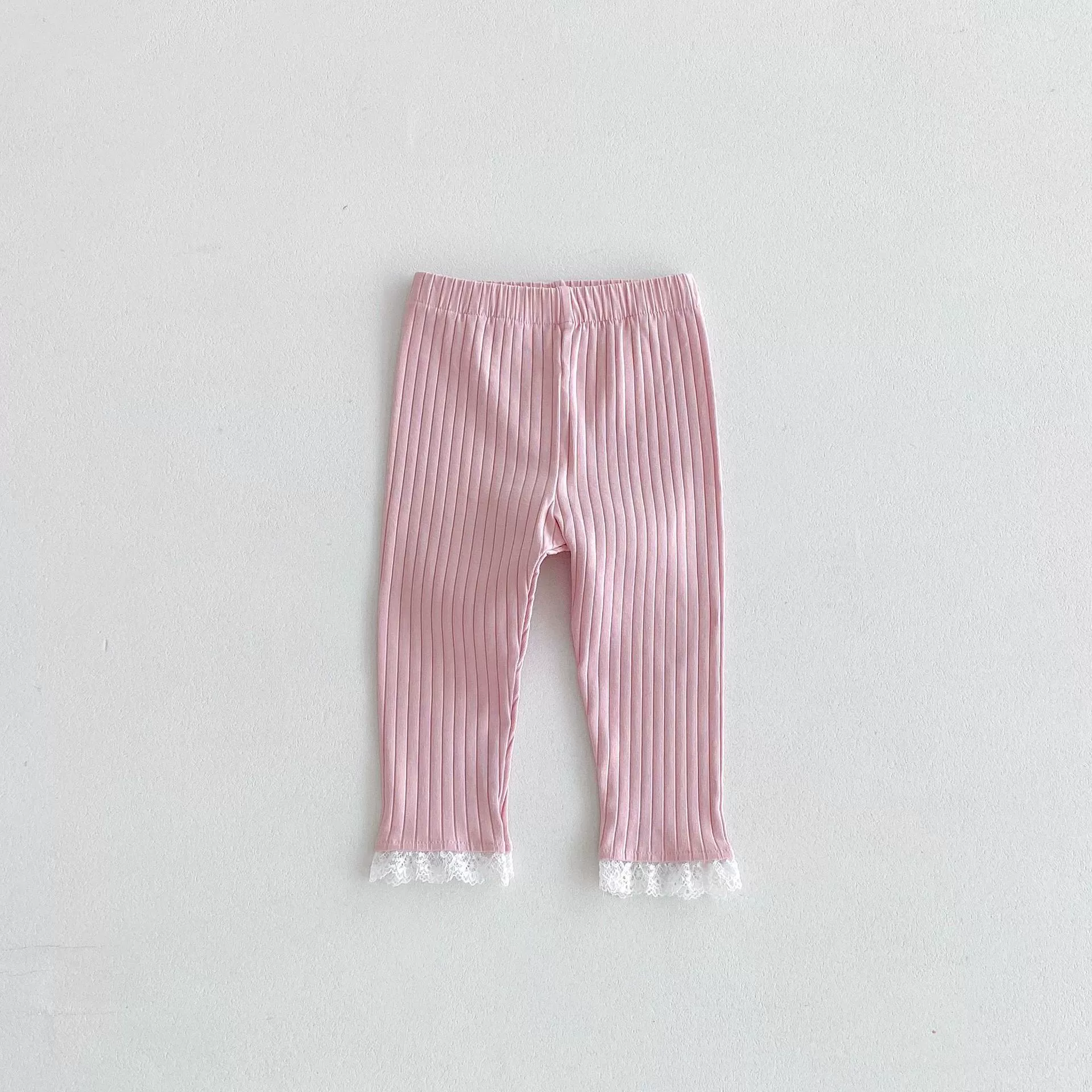 Детские осенние л leggings, кружевные эластичные брюки, 1–8 лет, корейский стиль, узкий крой, детская одежда