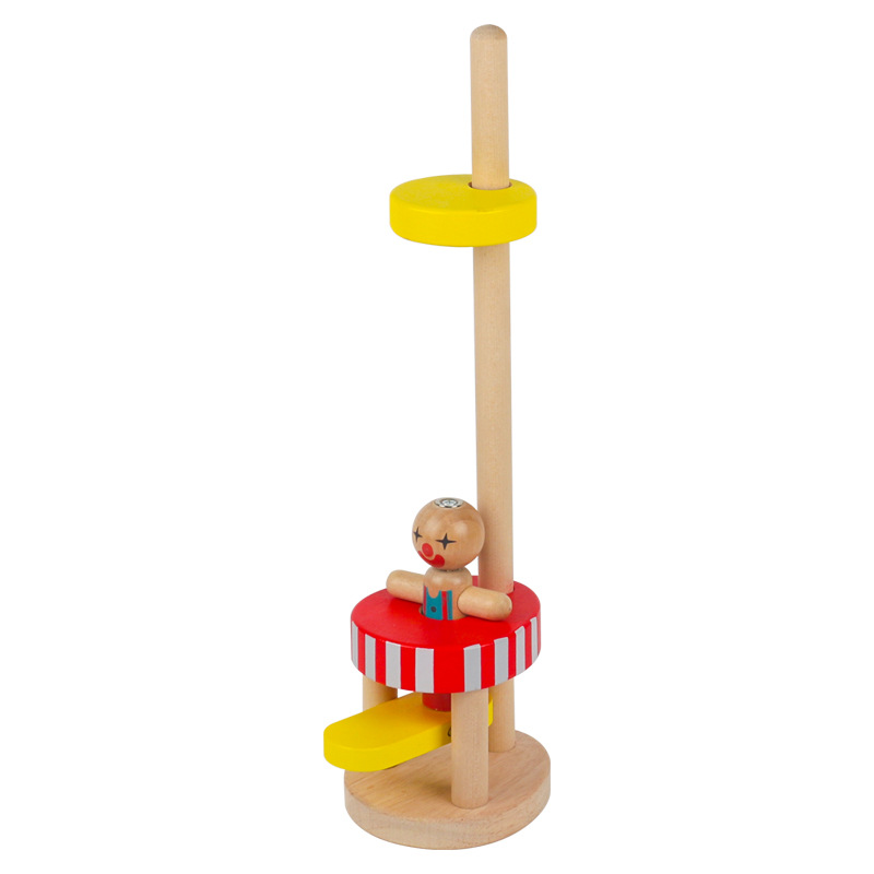 Educación temprana de madera para niños Competición de payaso magnético Saltar música Balance de escritorio Batalla de dos jugadores Juguetes educativos interactivos