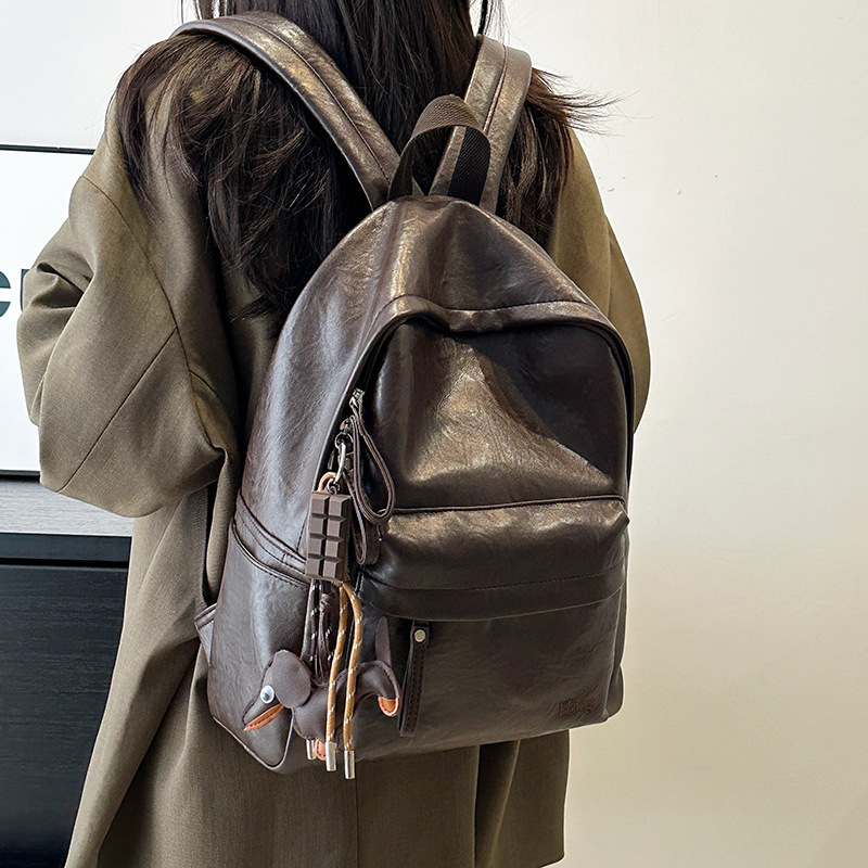 Retro Simple and High-End Large-Capacity Backpack, New Fashion Casual Versatile Commuter Computer Bag Backpack