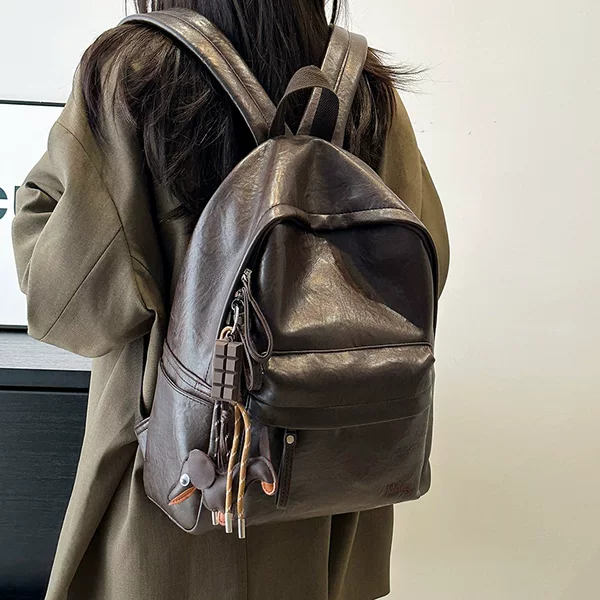 Retro Simple and High-End Large-Capacity Backpack, New Fashion Casual Versatile Commuter Computer Bag Backpack