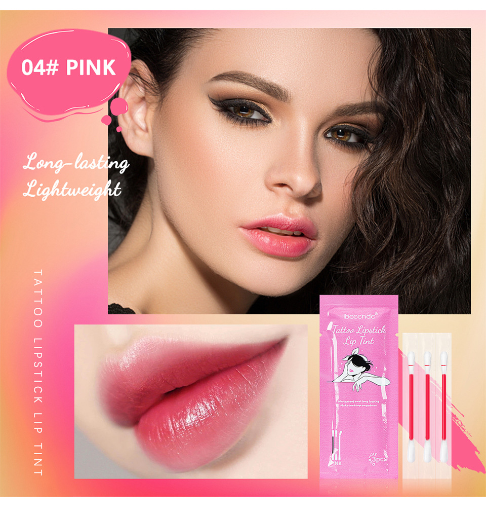 ibcccndc's new 3-pack pocket cotton swab lip gloss velvet matte portable cotton swab lipstick undefined
