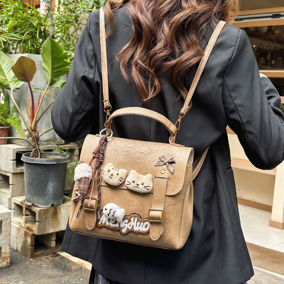 女学生上课大容量手提袋小众可爱公仔包包秋冬休闲百搭通勤托特包